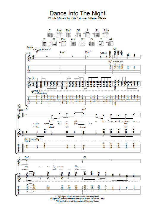 Learn to play The View Dance Into The Night sheet music for Guitar Tab in minutes. The View Dance Into The Night sheet music notes and chords. Download Printable PDF.