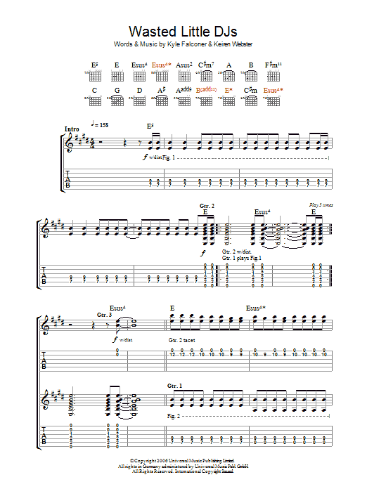 The View Wasted Little DJs sheet music notes and chords. Download Printable PDF.