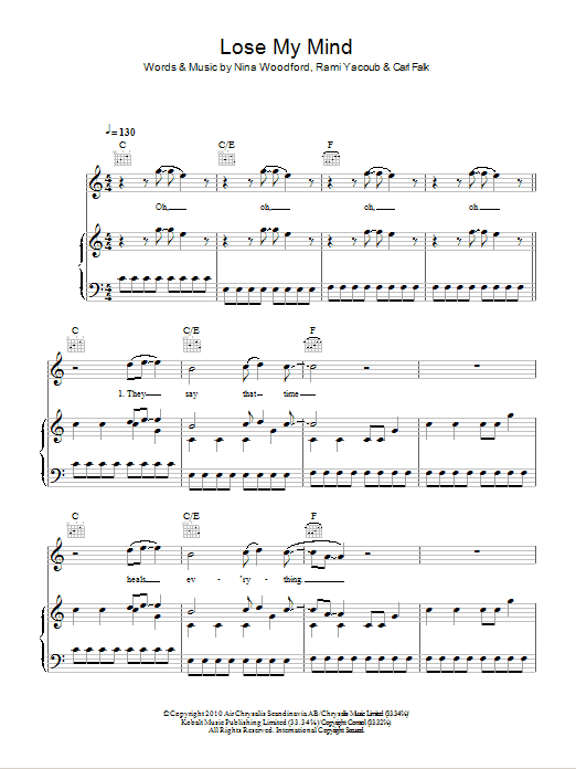 The Wanted Lose My Mind sheet music notes and chords. Download Printable PDF.