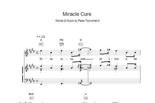 The Who Miracle Cure sheet music notes and chords. Download Printable PDF.