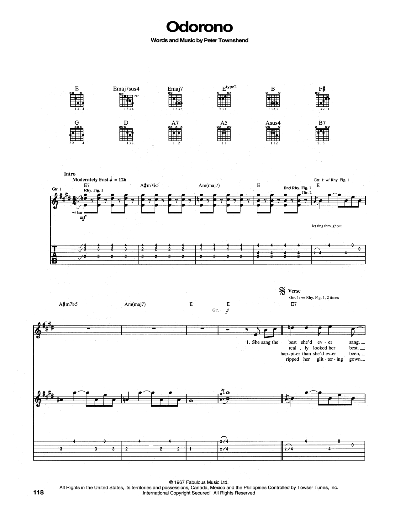 The Who Odorono sheet music notes and chords. Download Printable PDF.