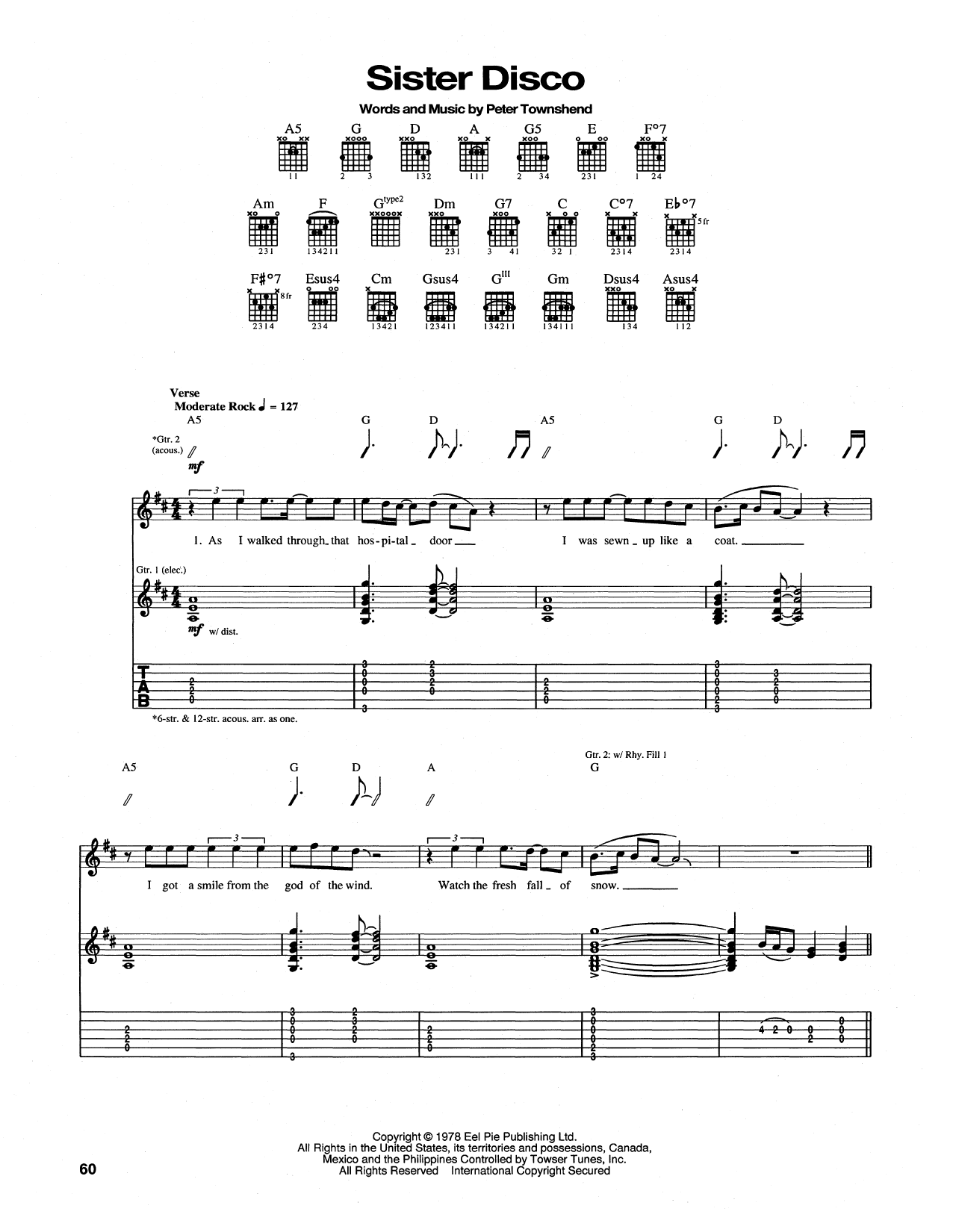 Learn to play The Who Sister Disco sheet music for Guitar Chords/Lyrics in minutes. The Who Sister Disco sheet music notes and chords. Download Printable PDF.