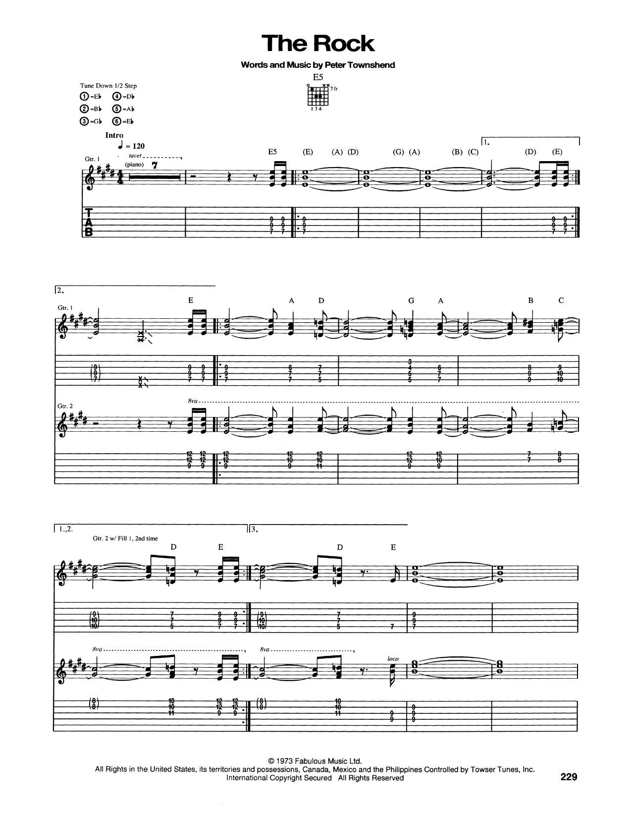 The Who The Rock sheet music notes and chords arranged for Guitar Tab