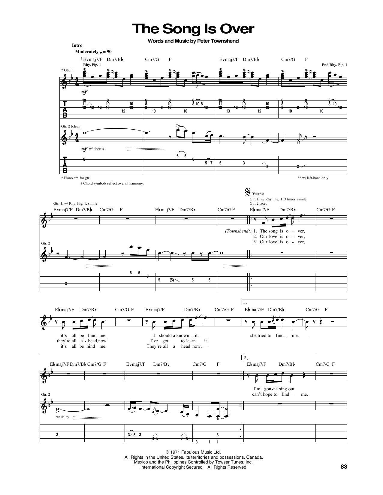 The Who The Song Is Over Sheet Music Pdf Notes Chords Rock Score Guitar Tab Download Printable Sku The Who The Song Is Over Sheet Music Pdf Notes Chords Rock Score Guitar Tab Download Printable Sku