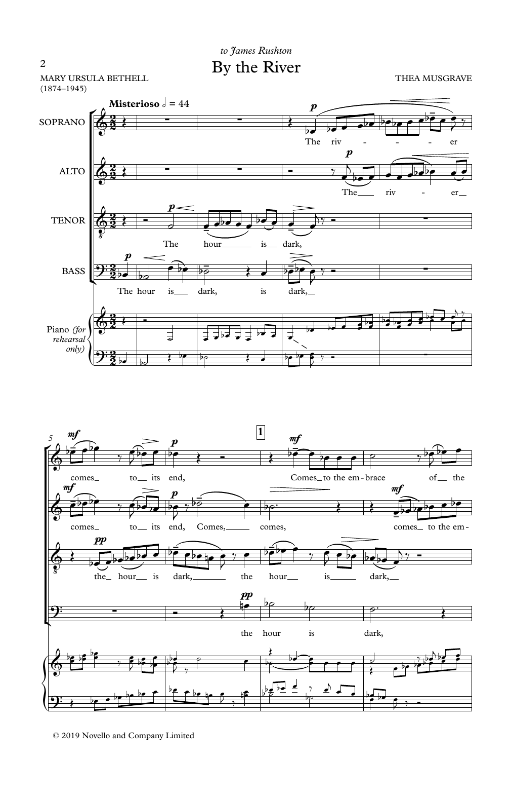 Thea Musgrave By The River sheet music notes and chords. Download Printable PDF.