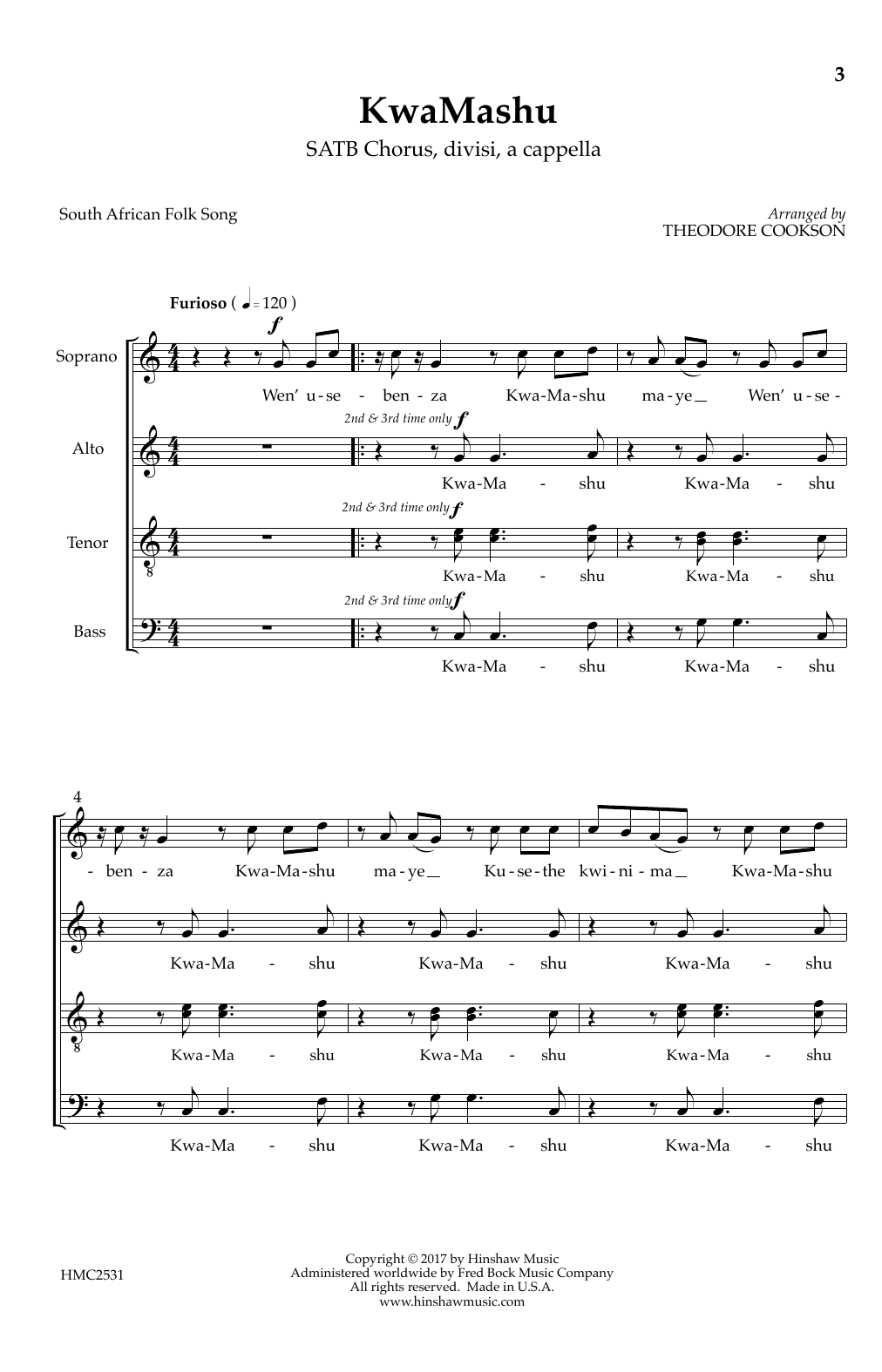 Theodore Cookson KwaMashu sheet music notes and chords. Download Printable PDF.