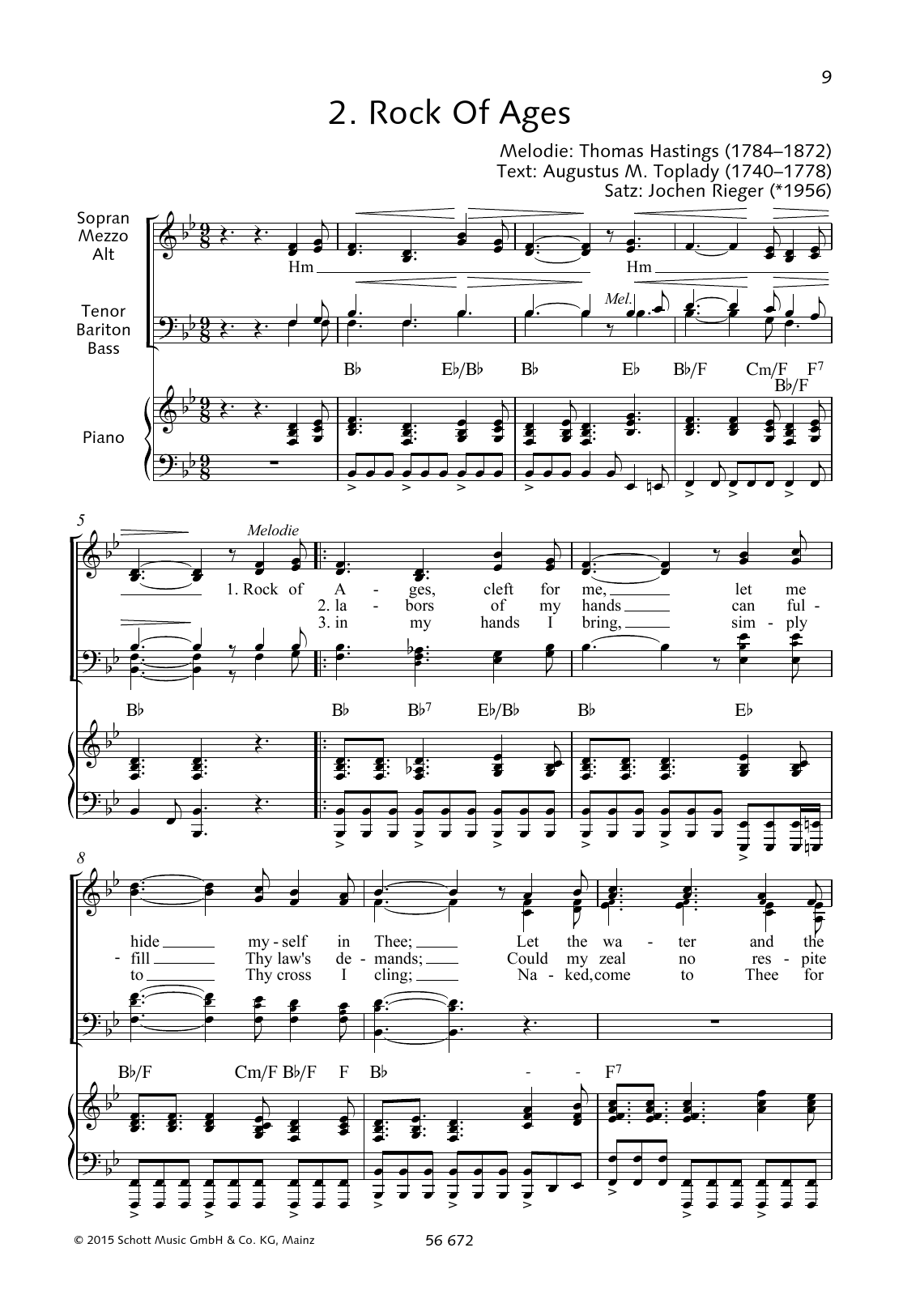 Thomas Hastings Rock of Ages sheet music notes and chords. Download Printable PDF.