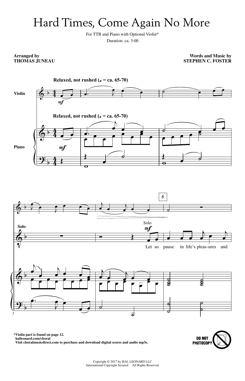 Learn to play Thomas Juneau Hard Times, Come Again No More sheet music for TTBB Choir in minutes. Price: 3.9900$ Thomas Juneau Hard Times, Come Again No More sheet music notes and chords arranged for TTBB Choir