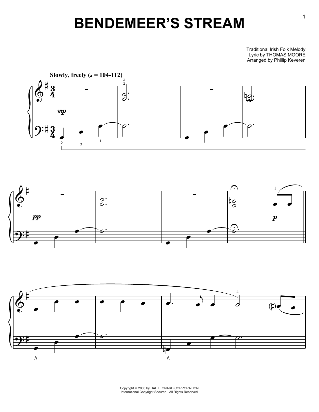 Learn to play Thomas Moore Bendemeer's Stream sheet music for Easy Piano in minutes. Price: 6.9900$ Thomas Moore Bendemeer's Stream sheet music notes and chords arranged for Easy Piano