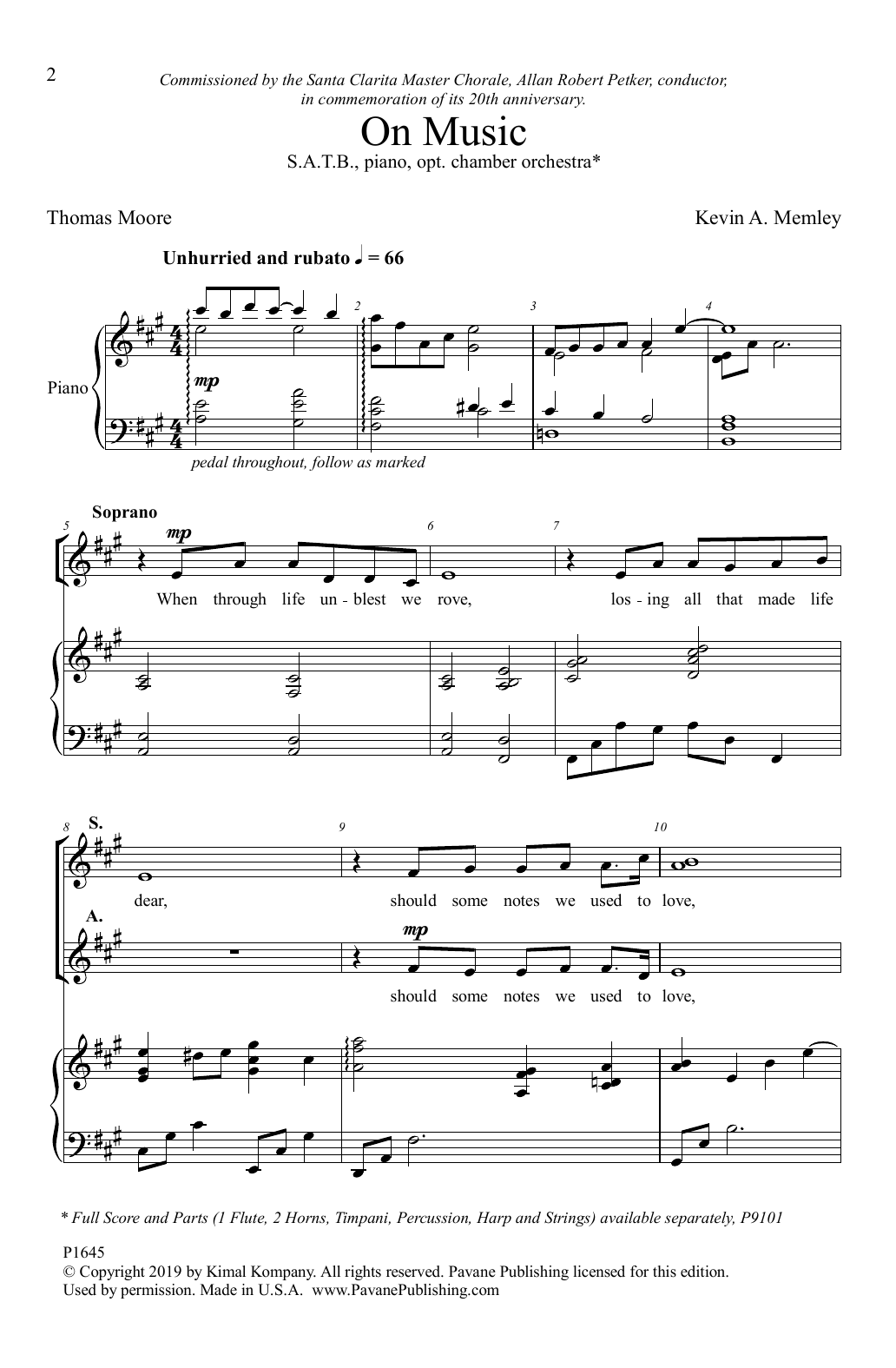 Learn to play Thomas Moore and Kevin A. Memley On Music sheet music for SATB Choir in minutes. Price: 3.9900$ Thomas Moore and Kevin A. Memley On Music sheet music notes and chords arranged for SATB Choir