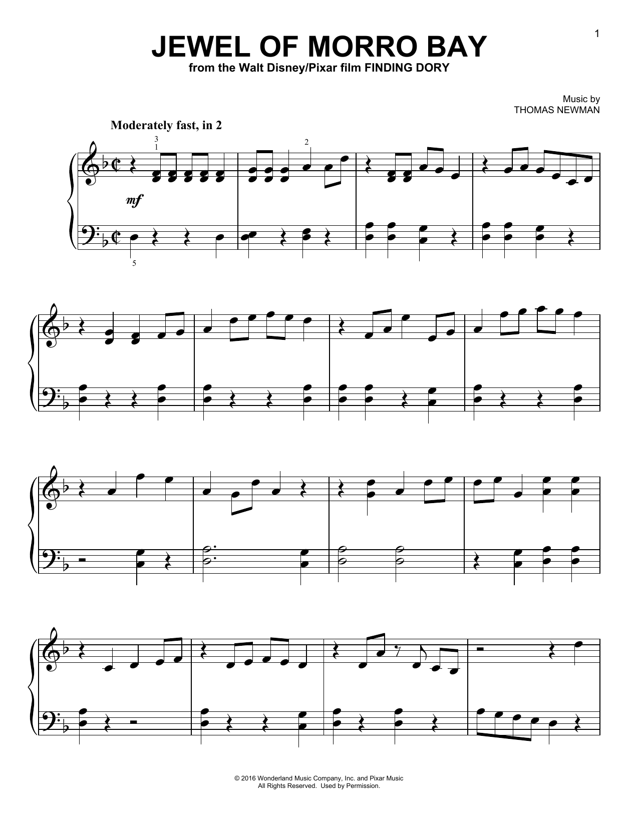 Learn to play Thomas Newman Jewel Of Morro Bay sheet music for Easy Piano in minutes. Price: 6.9900$ Thomas Newman Jewel Of Morro Bay sheet music notes and chords arranged for Easy Piano