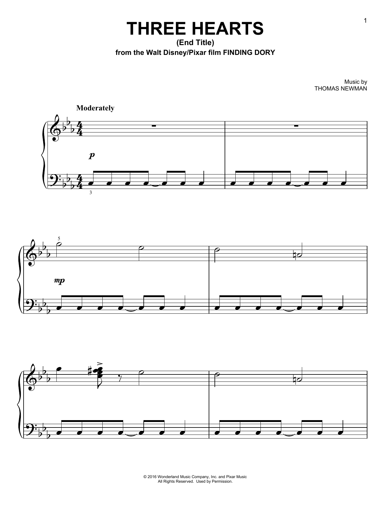 Learn to play Thomas Newman Three Hearts (End Title) sheet music for Easy Piano in minutes. Price: 6.9900$ Thomas Newman Three Hearts (End Title) sheet music notes and chords arranged for Easy Piano