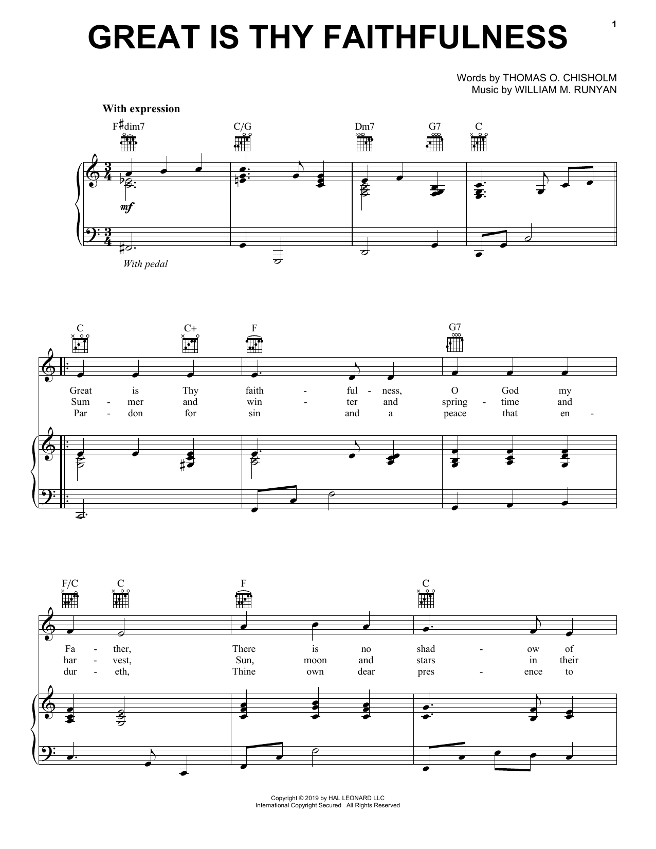 Thomas O Chisholm Great Is Thy Faithfulness Sheet Music PDF Notes 