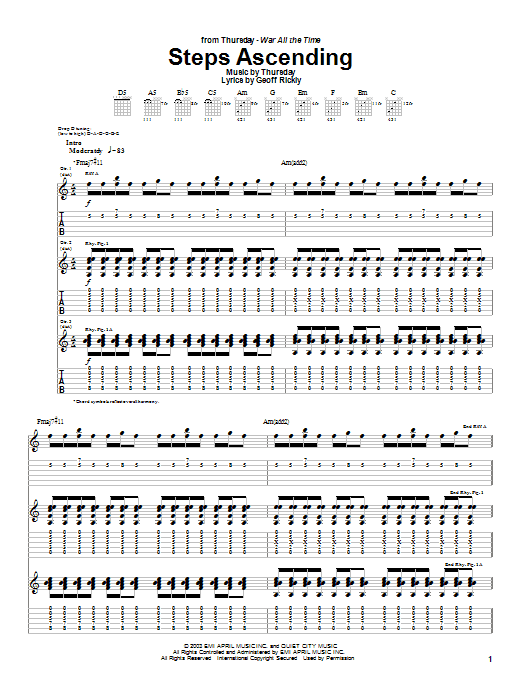 Thursday Steps Ascending sheet music notes and chords. Download Printable PDF.