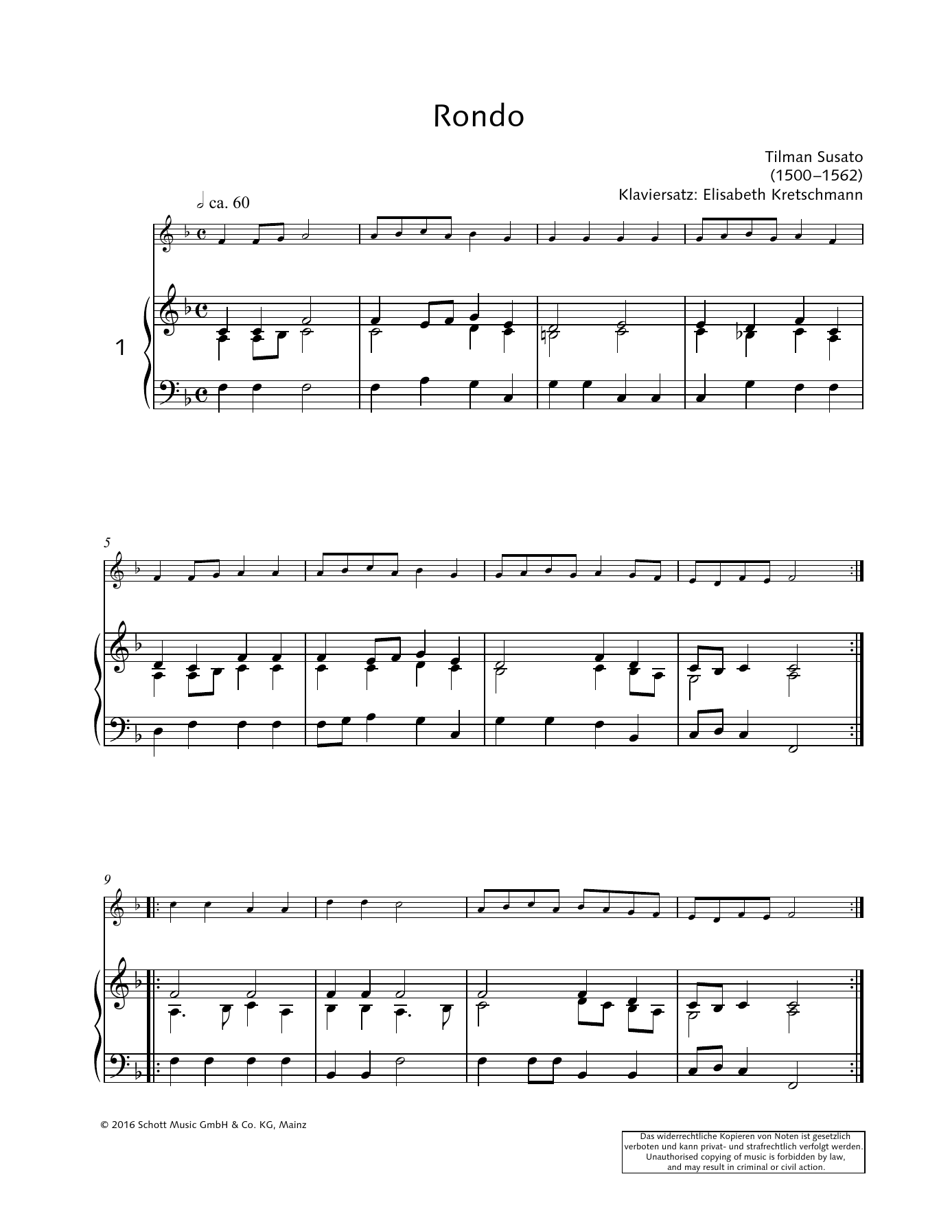 Tilman Susato Rondo sheet music notes and chords. Download Printable PDF.