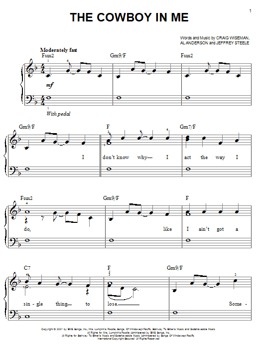 Tim McGraw The Cowboy In Me sheet music notes and chords. Download Printable PDF.