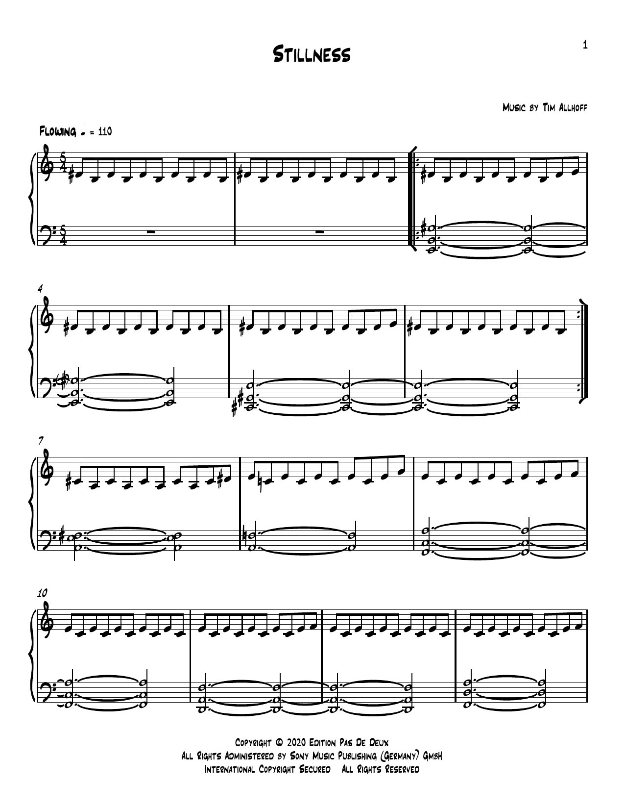 Learn to play Tim Allhoff Stillness sheet music for Piano Solo in minutes. Price: 7.8900$ Tim Allhoff Stillness sheet music notes and chords arranged for Piano Solo