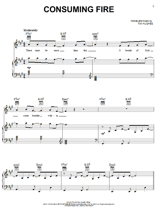 Tim Hughes Consuming Fire sheet music notes and chords. Download Printable PDF.