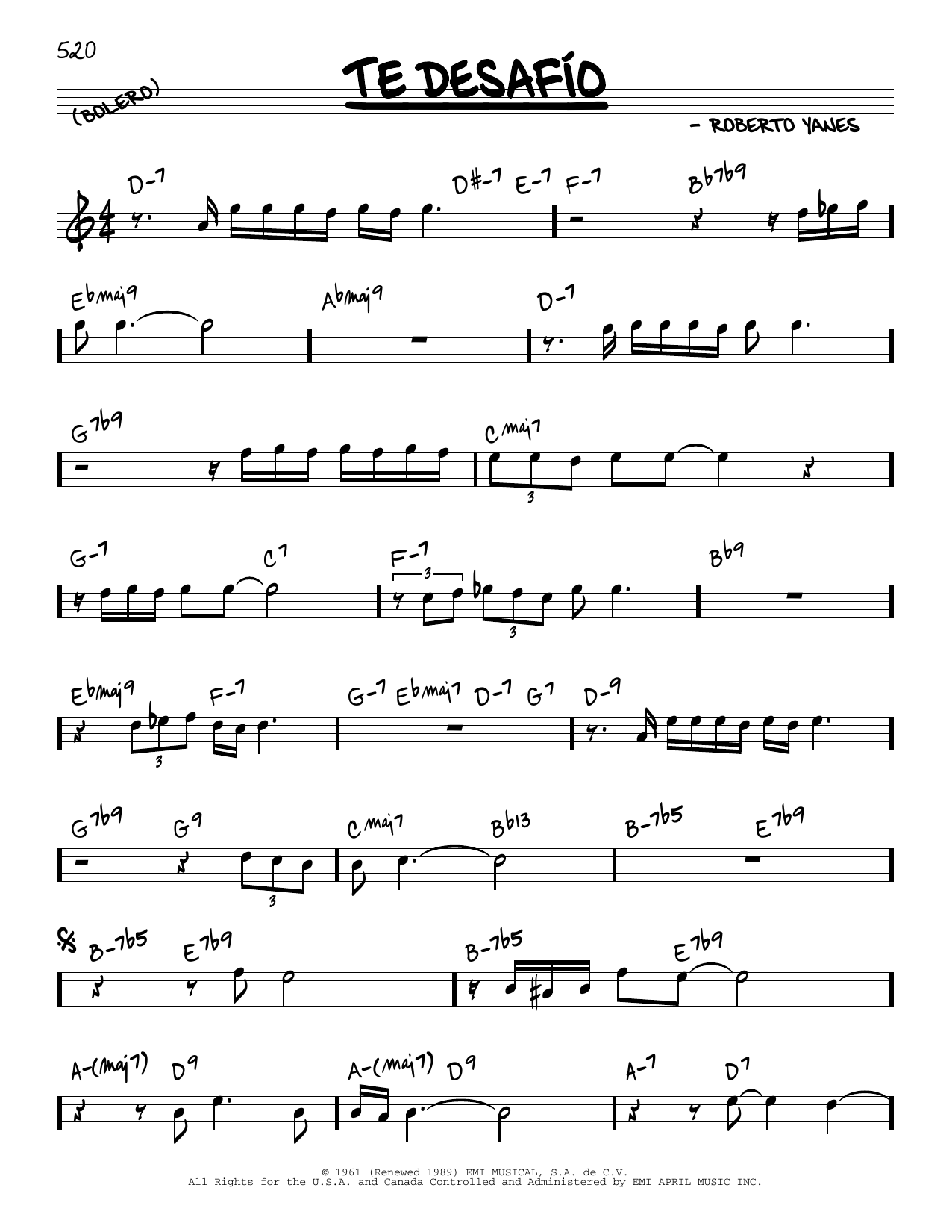 Tito Puente Te Desafio sheet music notes and chords. Download Printable PDF.