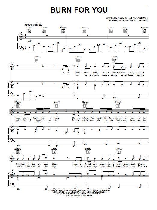 tobyMac Burn For You sheet music notes and chords. Download Printable PDF.