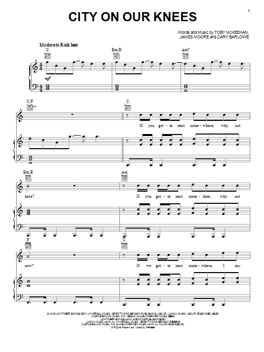 Learn to play tobyMac City On Our Knees sheet music for Piano, Vocal & Guitar (Right-Hand Melody) in minutes. tobyMac City On Our Knees sheet music notes and chords. Download Printable PDF.