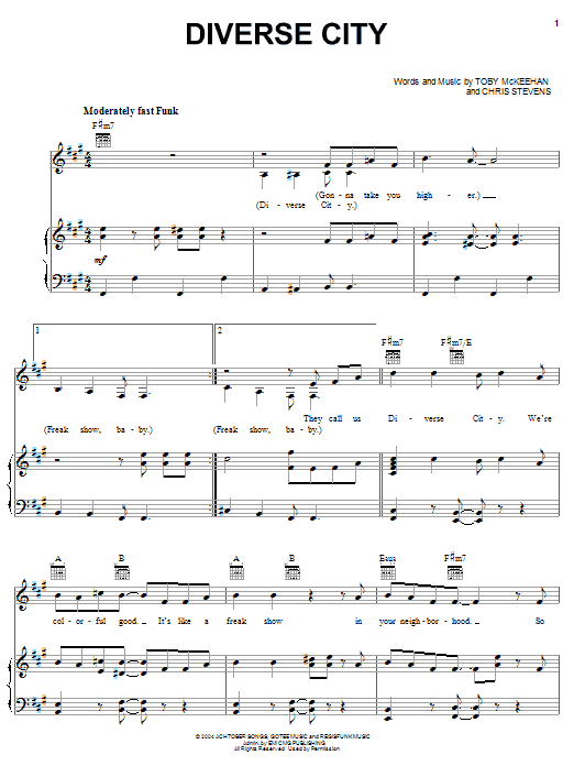 tobyMac Diverse City sheet music notes and chords. Download Printable PDF.