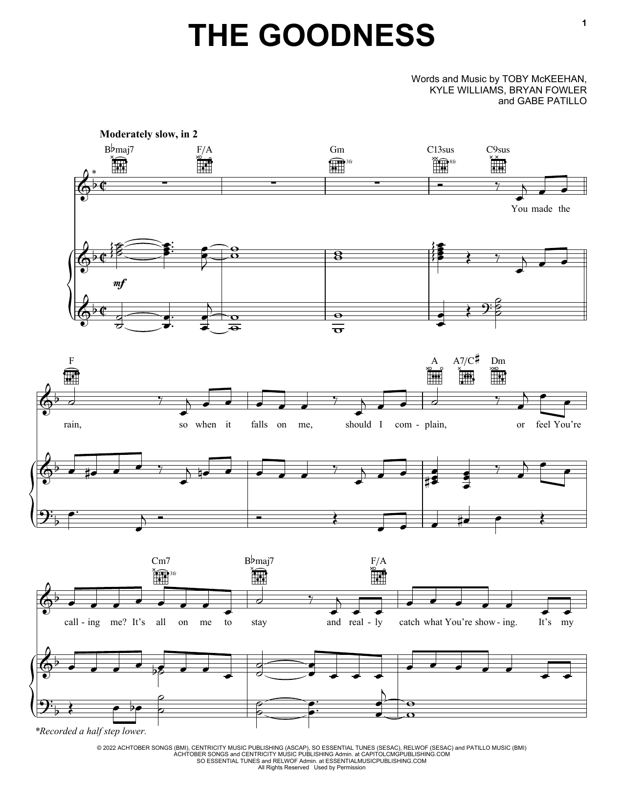 Tobymac The Goodness Feat Blessing Offor Sheet Music Chords And Lyrics Download Printable 