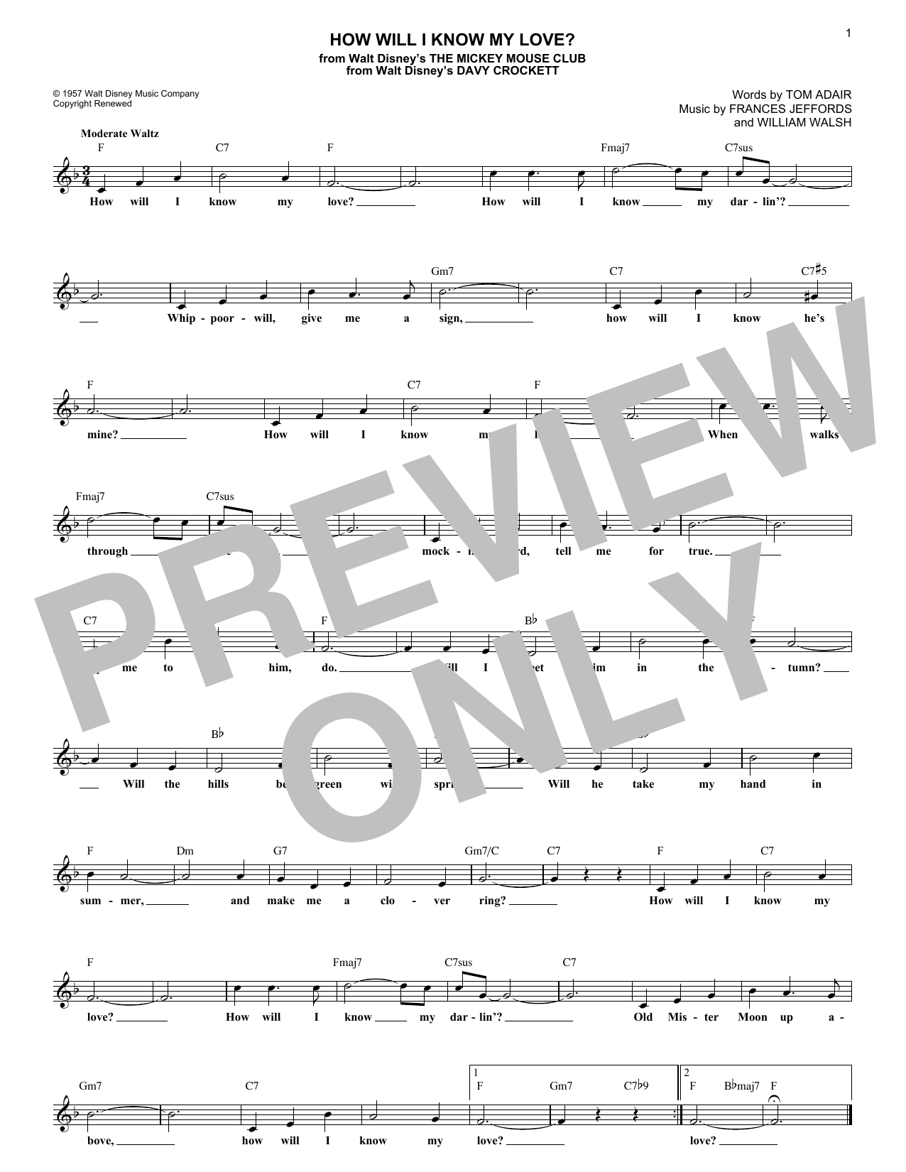Learn to play Tom Adair How Will I Know My Love? sheet music for Lead Sheet / Fake Book in minutes. Price: 5.9900$ Tom Adair How Will I Know My Love? sheet music notes and chords arranged for Lead Sheet / Fake Book