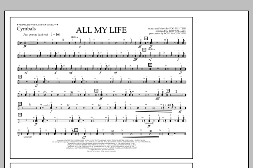 Learn to play Tom Wallace All My Life - Cymbals sheet music for Marching Band in minutes. Price: 7.8900$ Tom Wallace All My Life - Cymbals sheet music notes and chords arranged for Marching Band