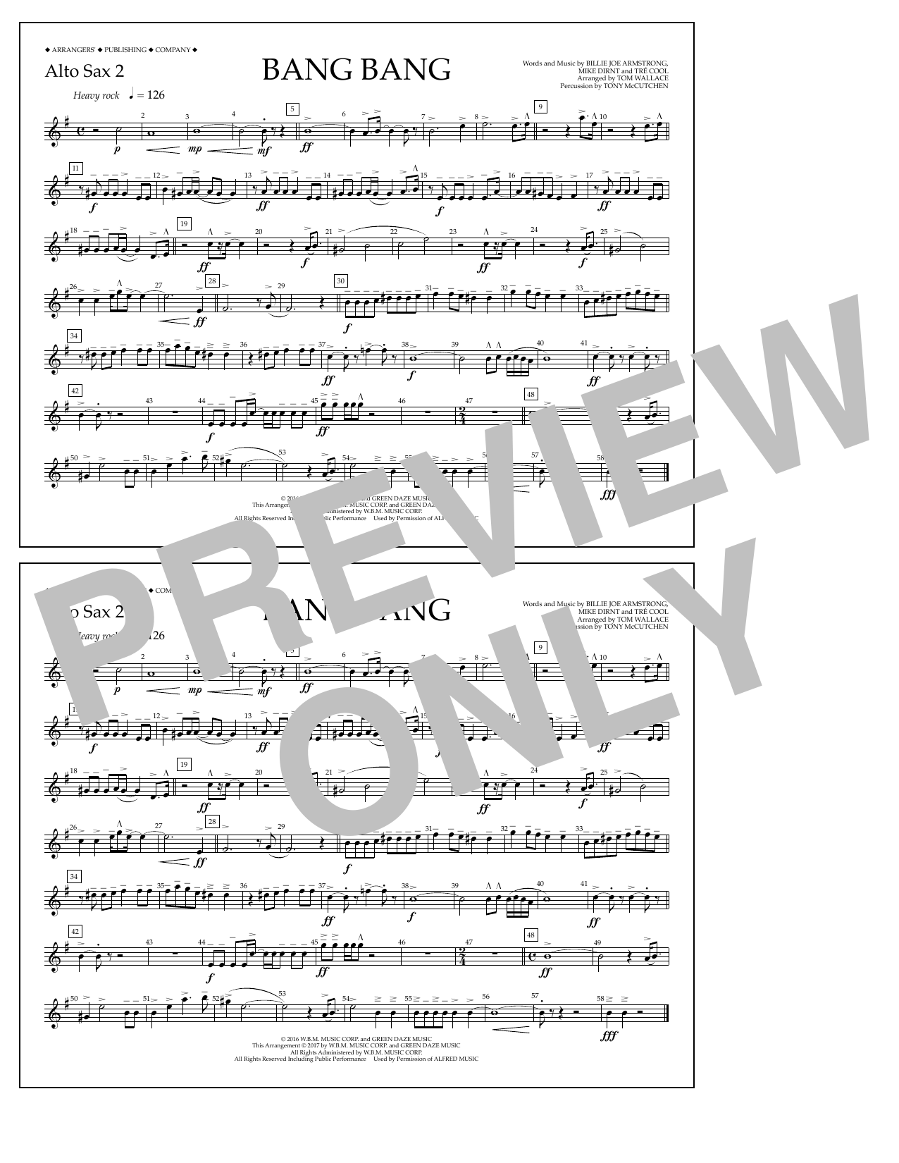 Learn to play Tom Wallace Bang Bang - Alto Sax 2 sheet music for Marching Band in minutes. Price: 7.8900$ Tom Wallace Bang Bang - Alto Sax 2 sheet music notes and chords arranged for Marching Band