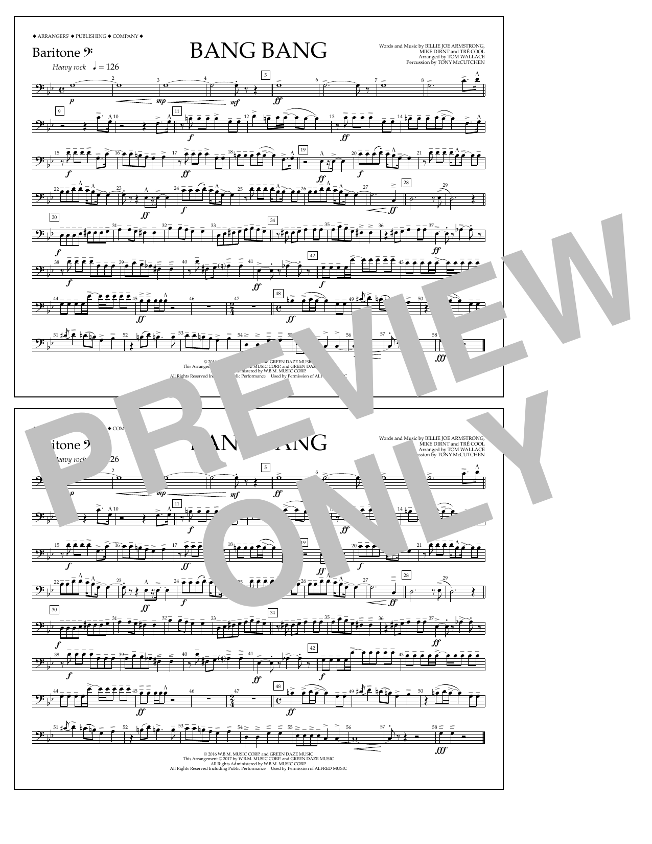 Learn to play Tom Wallace Bang Bang - Baritone B.C. sheet music for Marching Band in minutes. Price: 7.8900$ Tom Wallace Bang Bang - Baritone B.C. sheet music notes and chords arranged for Marching Band