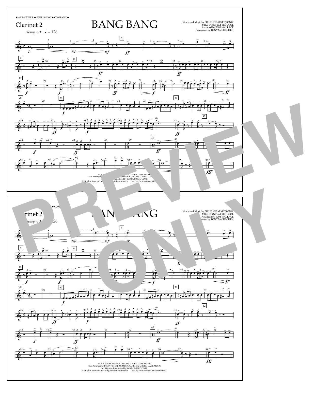 Learn to play Tom Wallace Bang Bang - Clarinet 2 sheet music for Marching Band in minutes. Price: 7.8900$ Tom Wallace Bang Bang - Clarinet 2 sheet music notes and chords arranged for Marching Band
