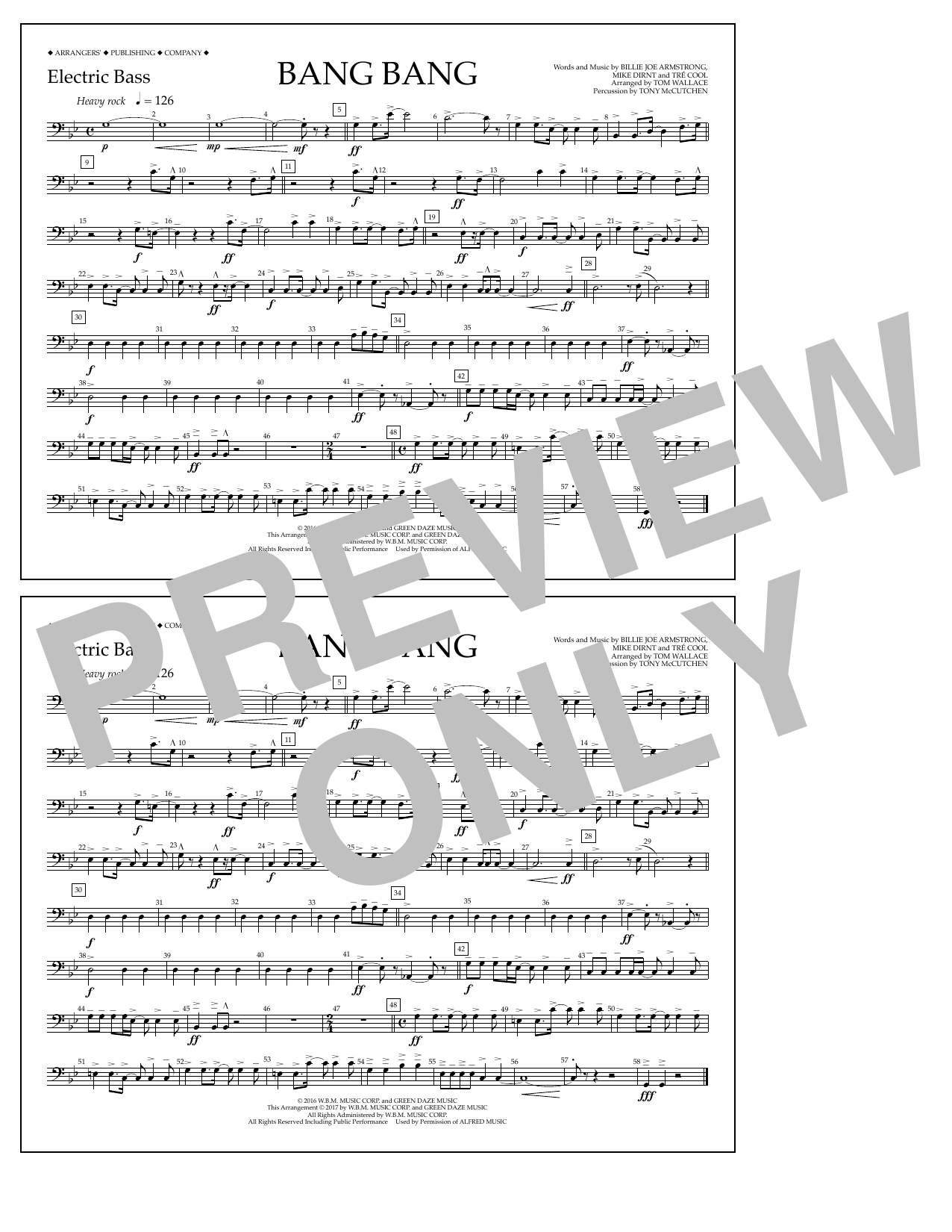 Learn to play Tom Wallace Bang Bang - Electric Bass sheet music for Marching Band in minutes. Price: 7.8900$ Tom Wallace Bang Bang - Electric Bass sheet music notes and chords arranged for Marching Band