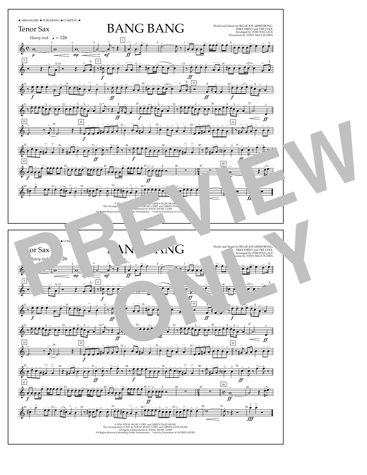 Learn to play Tom Wallace Bang Bang - Tenor Sax sheet music for Marching Band in minutes. Price: 7.8900$ Tom Wallace Bang Bang - Tenor Sax sheet music notes and chords arranged for Marching Band