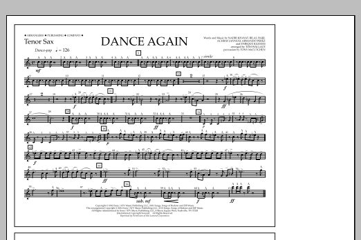 Learn to play Tom Wallace Dance Again - Tenor Sax sheet music for Marching Band in minutes. Price: 7.8900$ Tom Wallace Dance Again - Tenor Sax sheet music notes and chords arranged for Marching Band