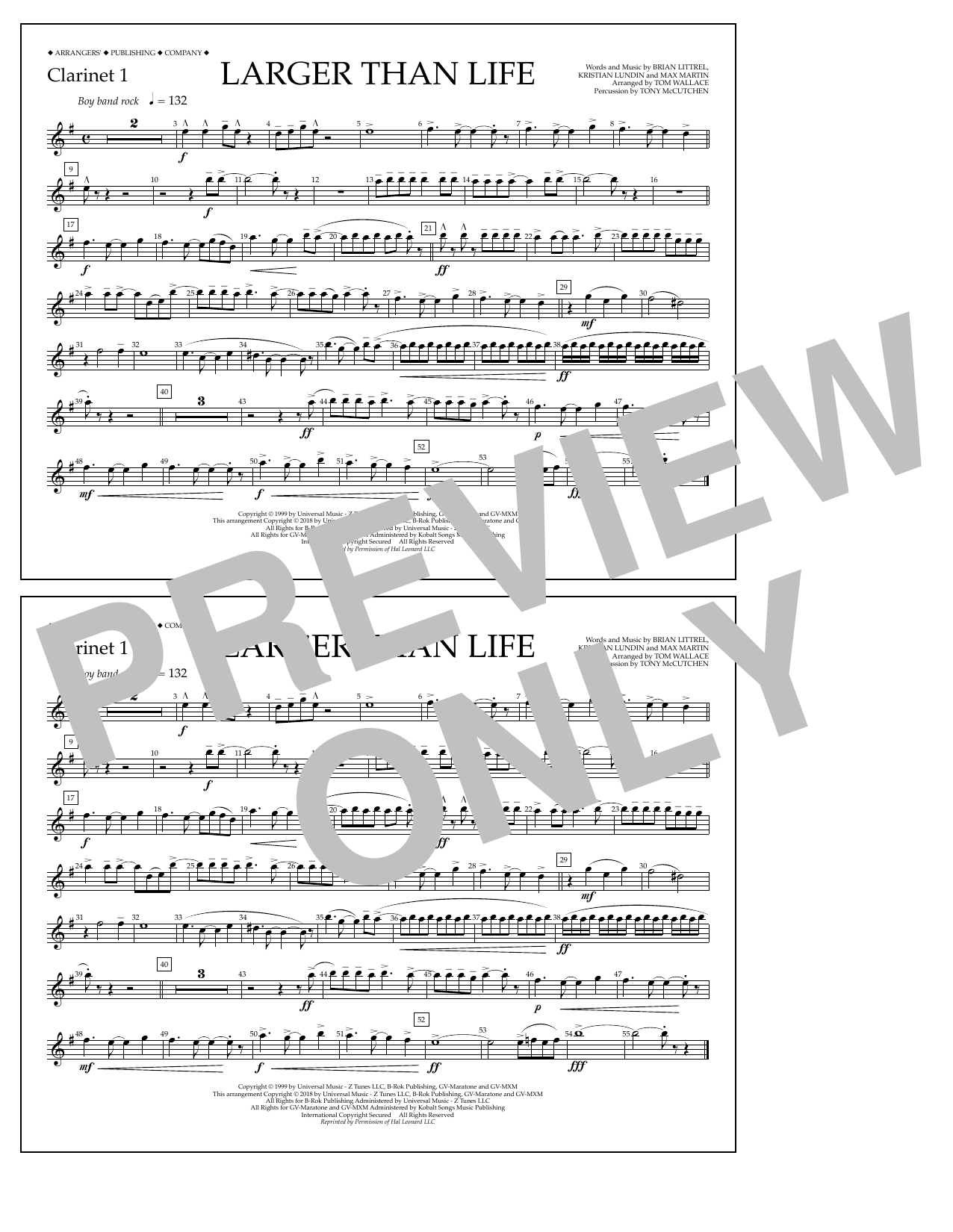 Learn to play Tom Wallace Larger Than Life - Clarinet 1 sheet music for Marching Band in minutes. Price: 7.8900$ Tom Wallace Larger Than Life - Clarinet 1 sheet music notes and chords arranged for Marching Band