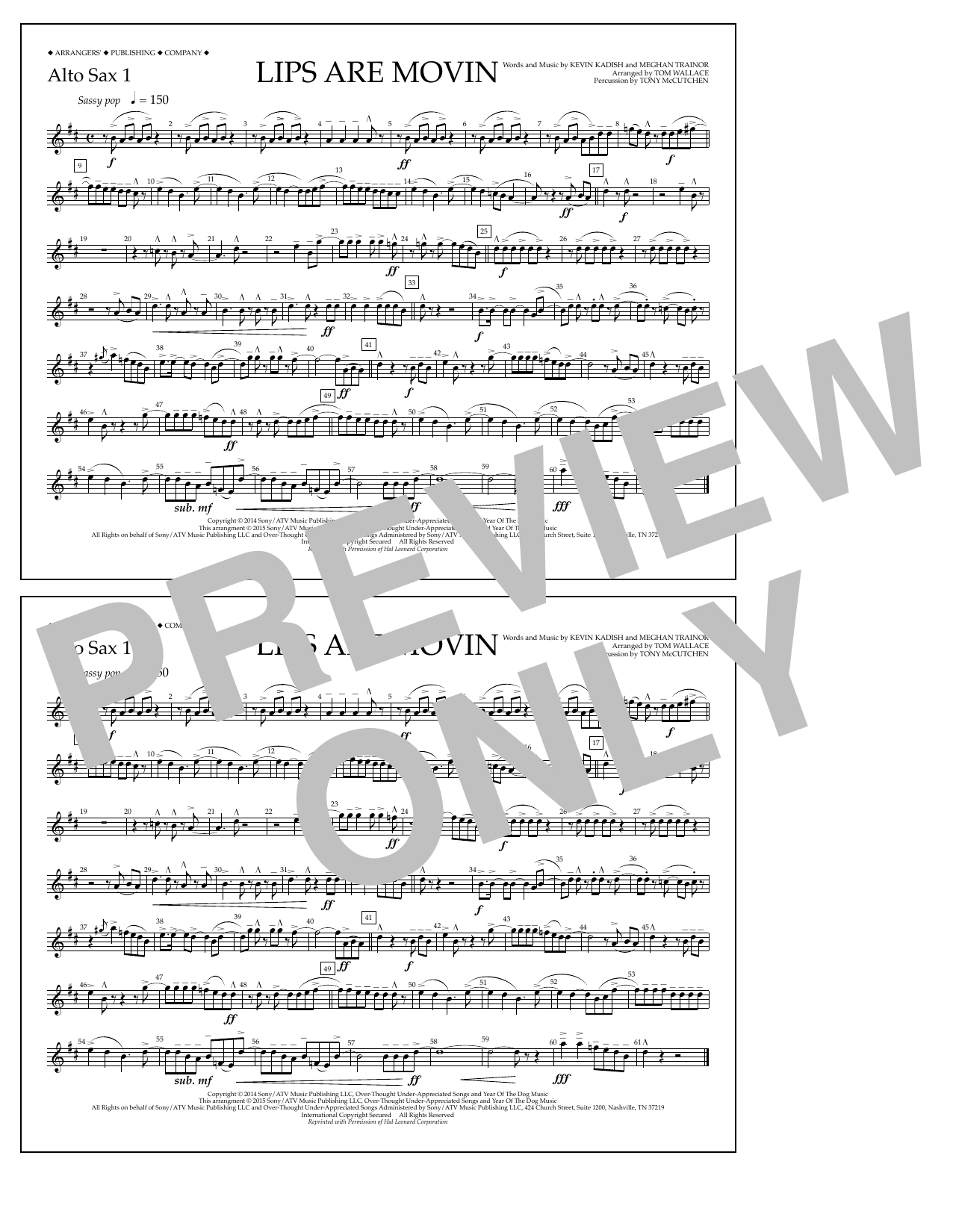 Learn to play Tom Wallace Lips Are Movin - Alto Sax 1 sheet music for Marching Band in minutes. Price: 7.8900$ Tom Wallace Lips Are Movin - Alto Sax 1 sheet music notes and chords arranged for Marching Band