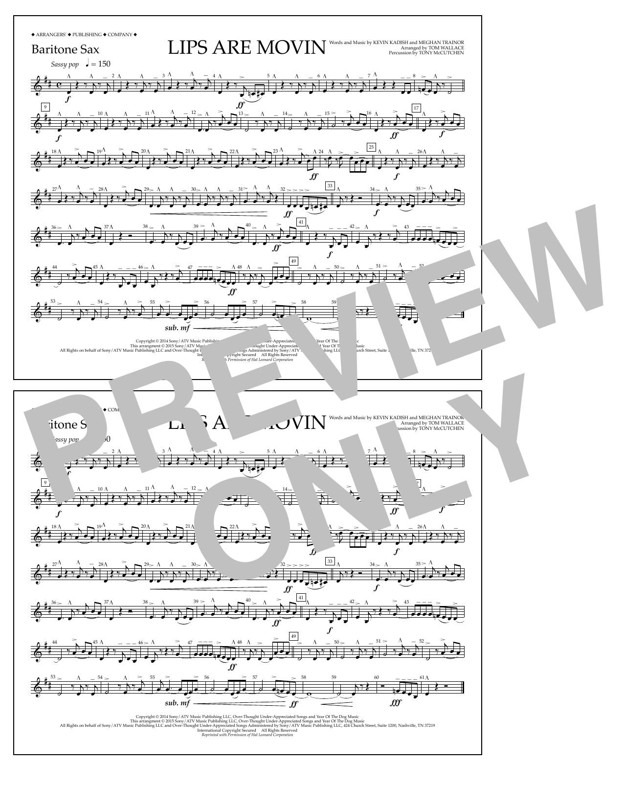 Learn to play Tom Wallace Lips Are Movin - Baritone Sax sheet music for Marching Band in minutes. Price: 7.8900$ Tom Wallace Lips Are Movin - Baritone Sax sheet music notes and chords arranged for Marching Band