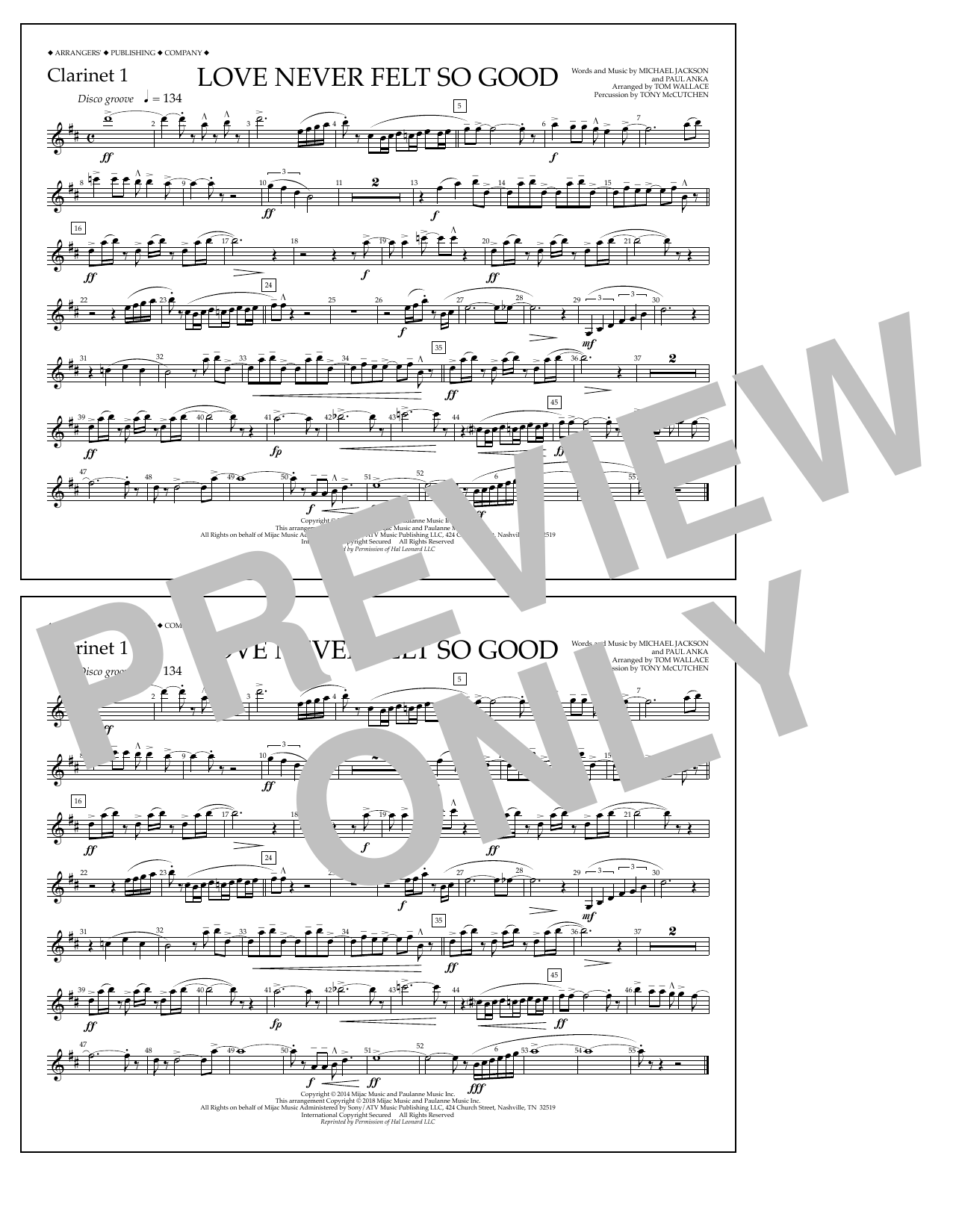 Learn to play Tom Wallace Love Never Felt So Good - Clarinet 1 sheet music for Marching Band in minutes. Price: 7.8900$ Tom Wallace Love Never Felt So Good - Clarinet 1 sheet music notes and chords arranged for Marching Band