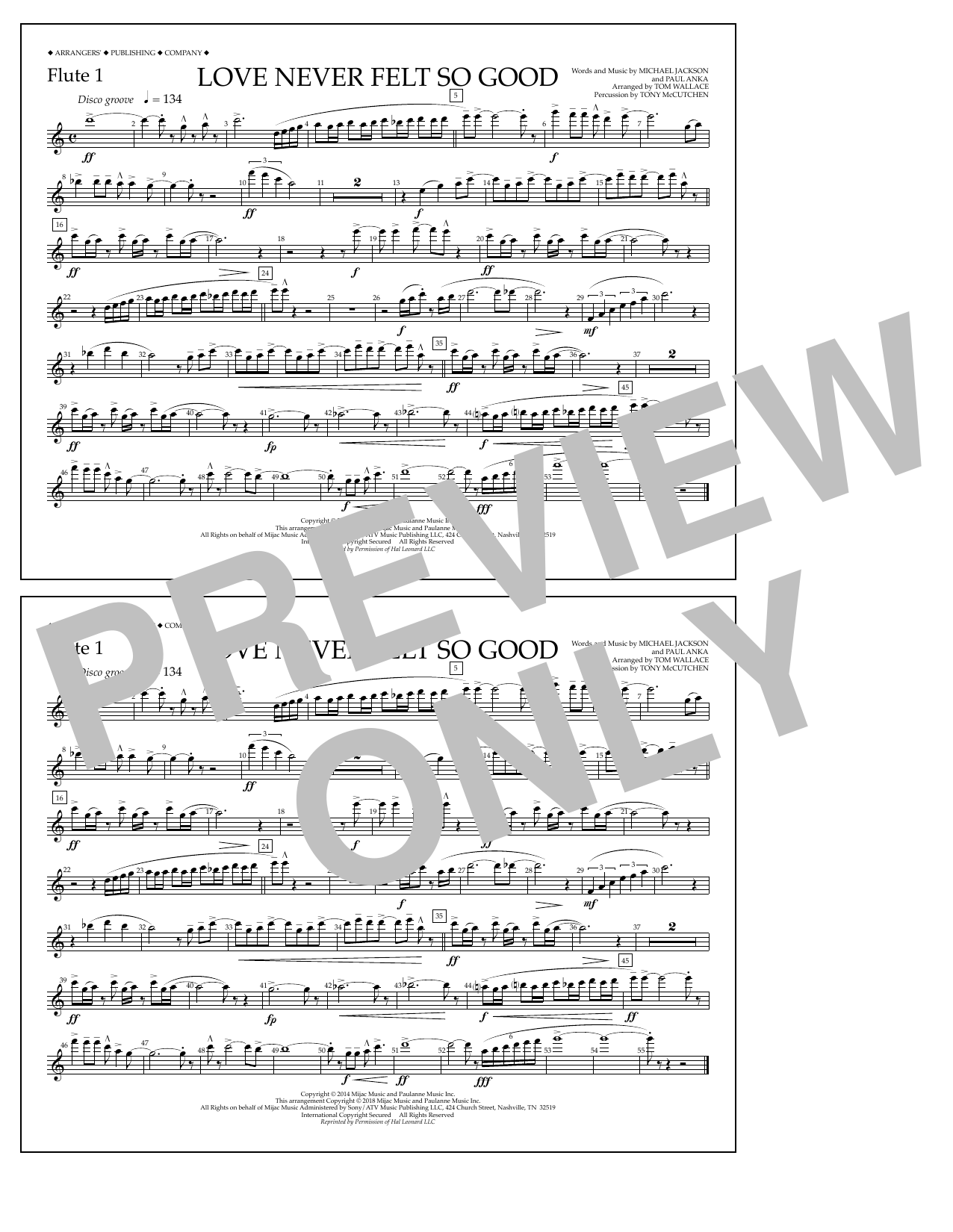Learn to play Tom Wallace Love Never Felt So Good - Flute 1 sheet music for Marching Band in minutes. Price: 7.8900$ Tom Wallace Love Never Felt So Good - Flute 1 sheet music notes and chords arranged for Marching Band