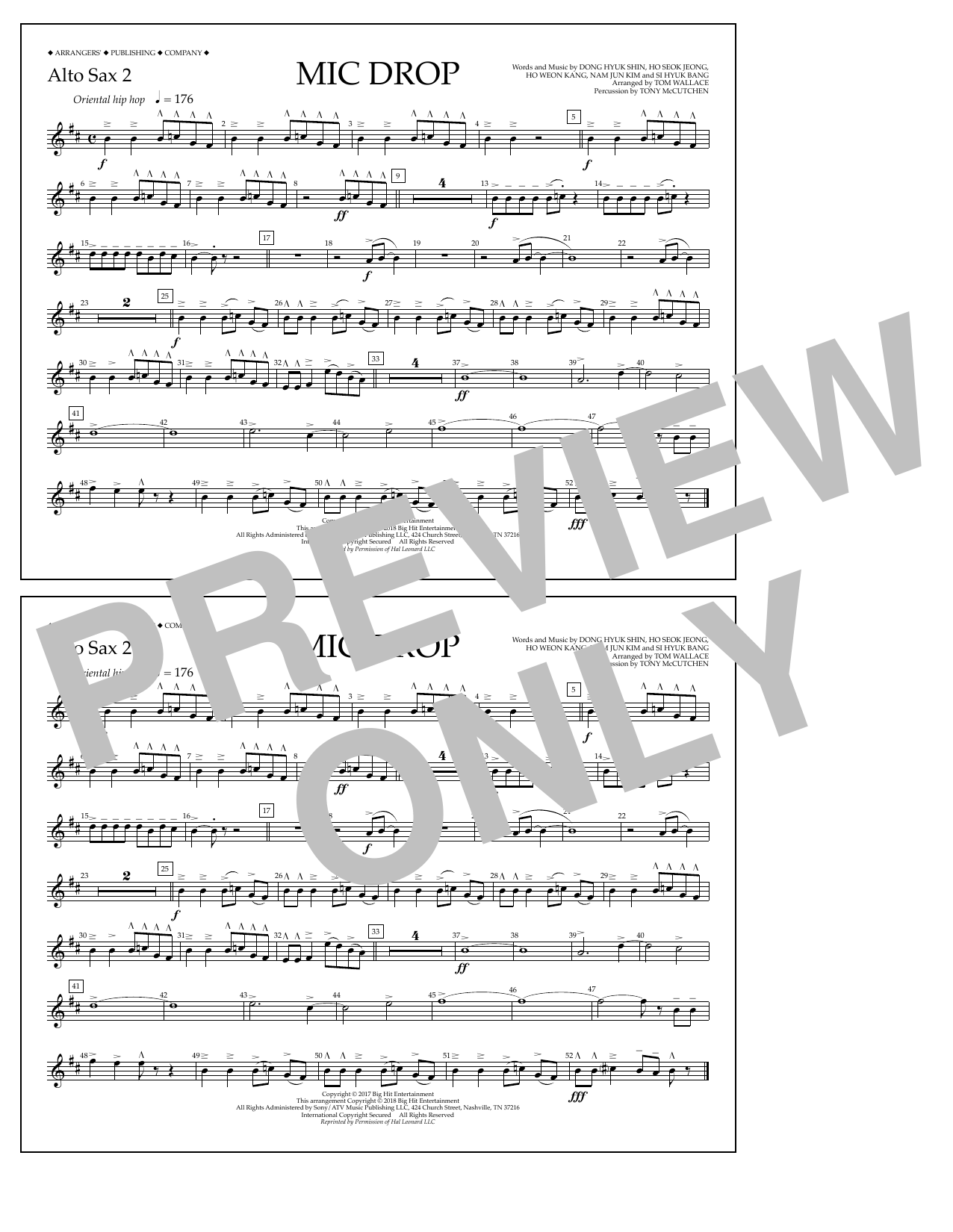Learn to play Tom Wallace Mic Drop - Alto Sax 2 sheet music for Marching Band in minutes. Price: 7.8900$ Tom Wallace Mic Drop - Alto Sax 2 sheet music notes and chords arranged for Marching Band