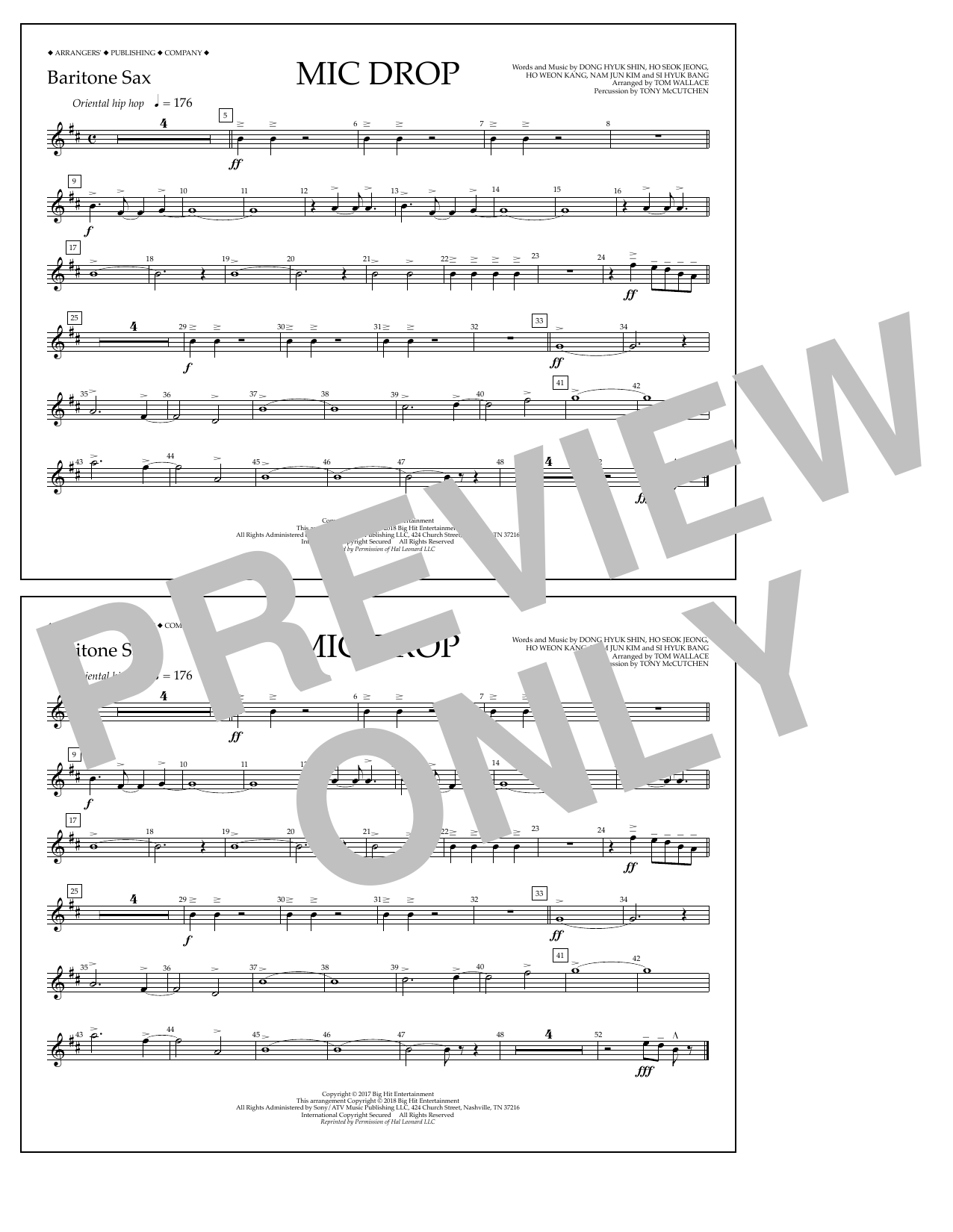 Learn to play Tom Wallace Mic Drop - Baritone Sax sheet music for Marching Band in minutes. Price: 7.8900$ Tom Wallace Mic Drop - Baritone Sax sheet music notes and chords arranged for Marching Band