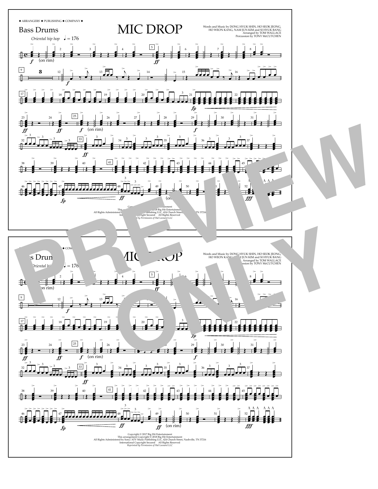 Learn to play Tom Wallace Mic Drop - Bass Drums sheet music for Marching Band in minutes. Price: 7.8900$ Tom Wallace Mic Drop - Bass Drums sheet music notes and chords arranged for Marching Band