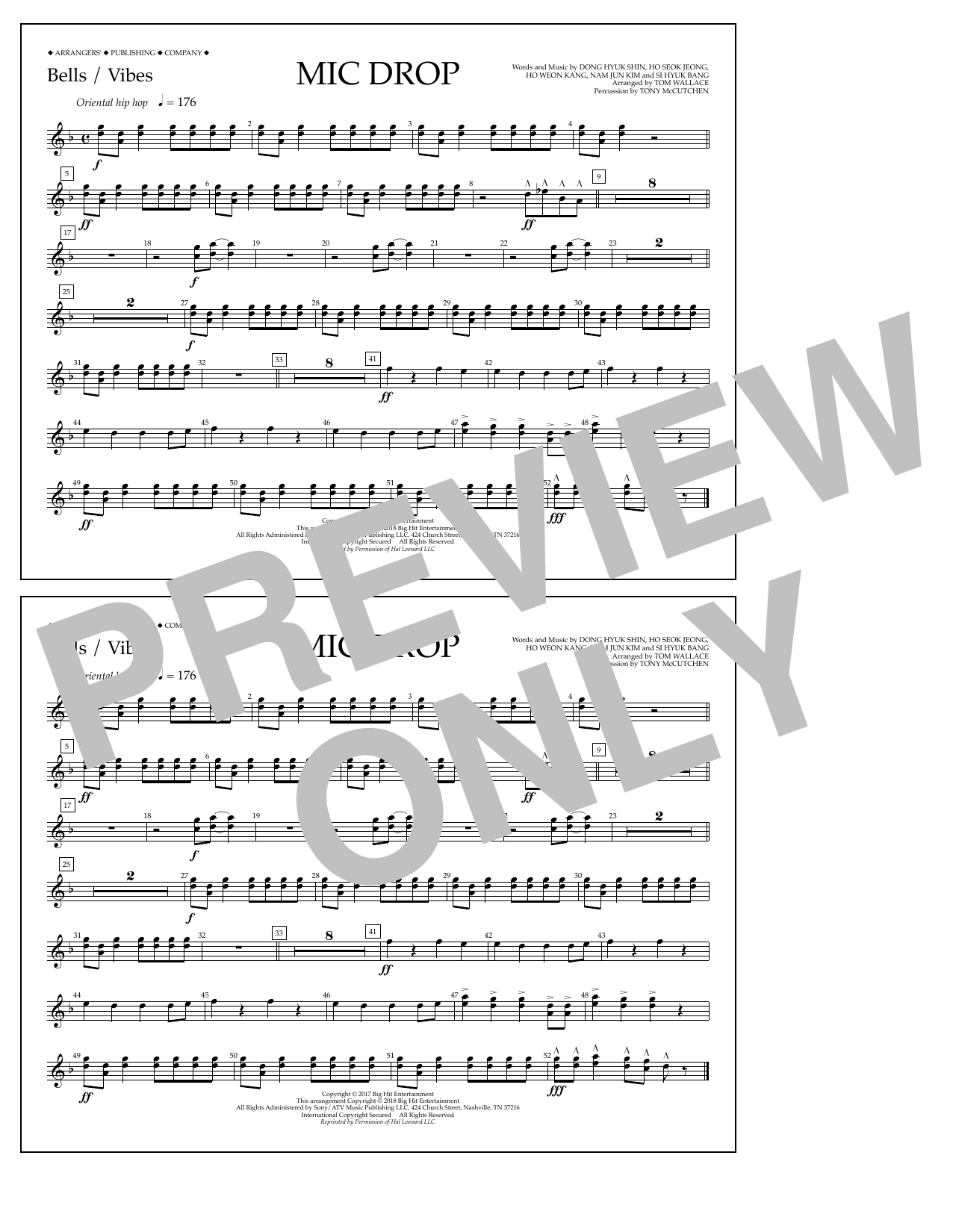 Learn to play Tom Wallace Mic Drop - Bells/Vibes sheet music for Marching Band in minutes. Price: 7.8900$ Tom Wallace Mic Drop - Bells/Vibes sheet music notes and chords arranged for Marching Band