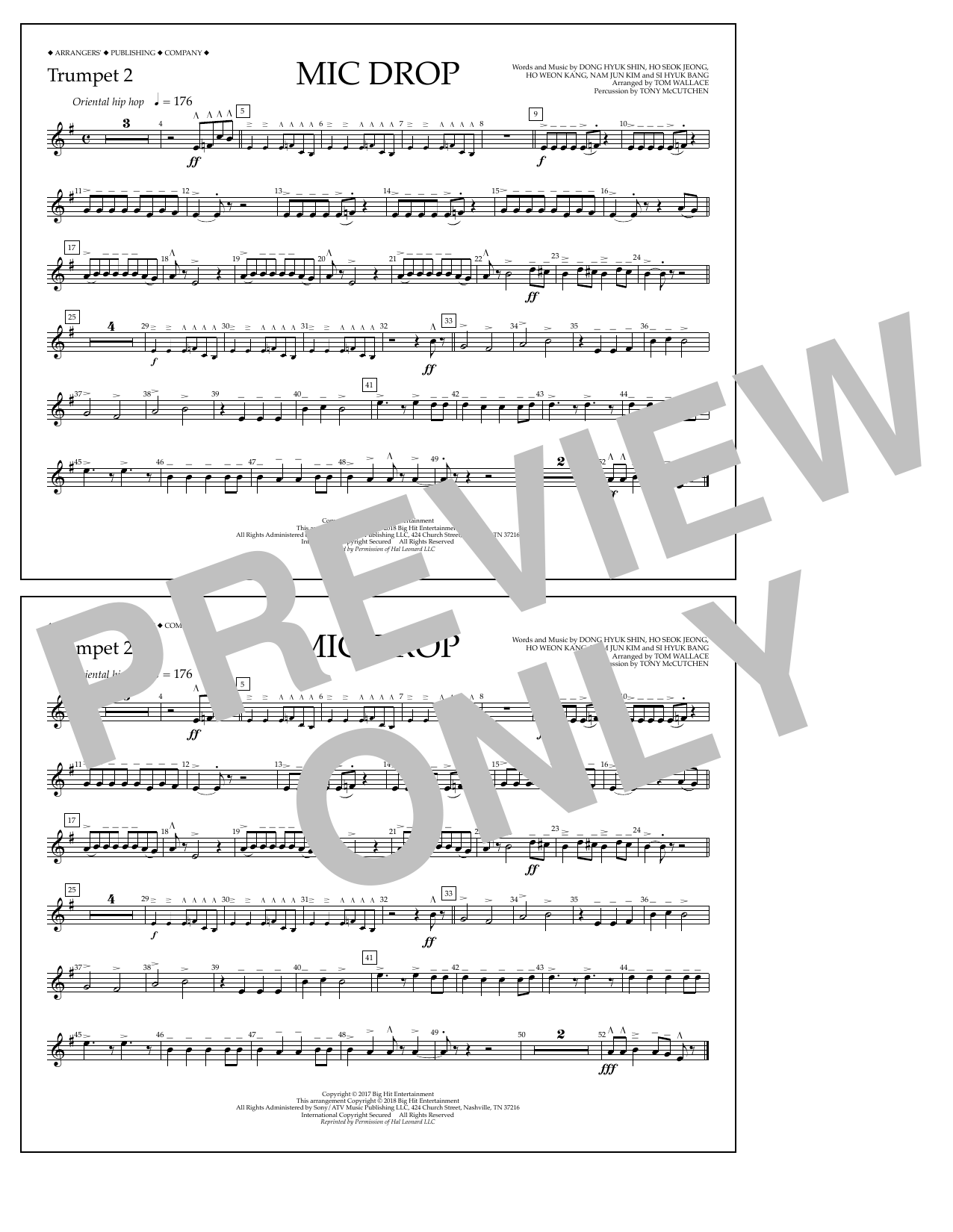 Learn to play Tom Wallace Mic Drop - Trumpet 2 sheet music for Marching Band in minutes. Price: 7.8900$ Tom Wallace Mic Drop - Trumpet 2 sheet music notes and chords arranged for Marching Band