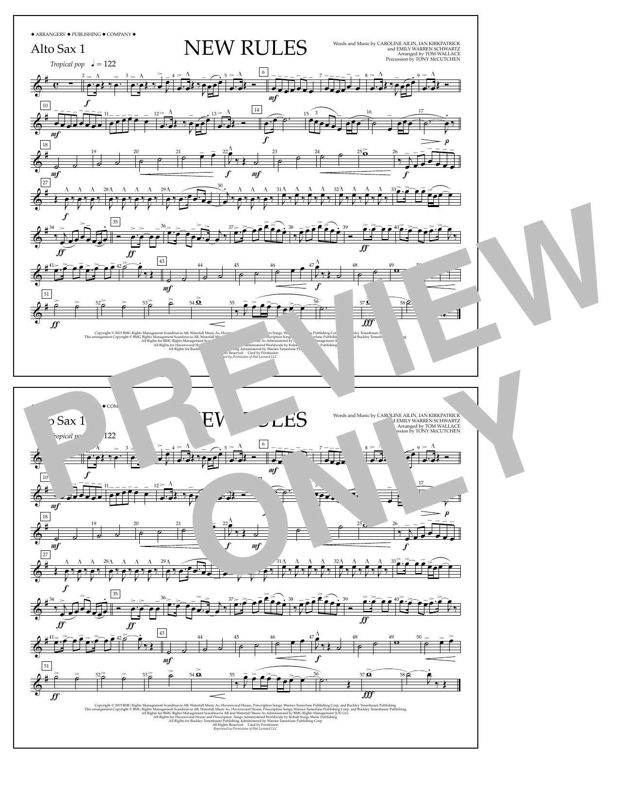 Learn to play Tom Wallace New Rules - Alto Sax 1 sheet music for Marching Band in minutes. Price: 7.8900$ Tom Wallace New Rules - Alto Sax 1 sheet music notes and chords arranged for Marching Band