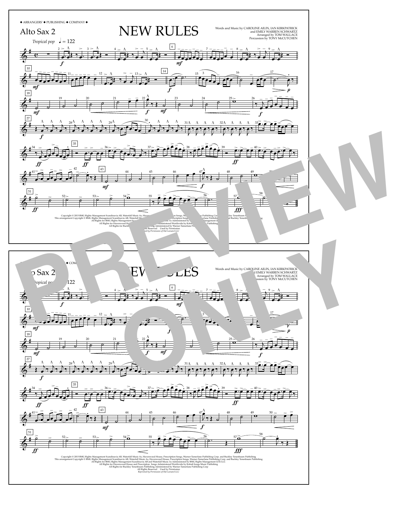 Learn to play Tom Wallace New Rules - Alto Sax 2 sheet music for Marching Band in minutes. Price: 7.8900$ Tom Wallace New Rules - Alto Sax 2 sheet music notes and chords arranged for Marching Band