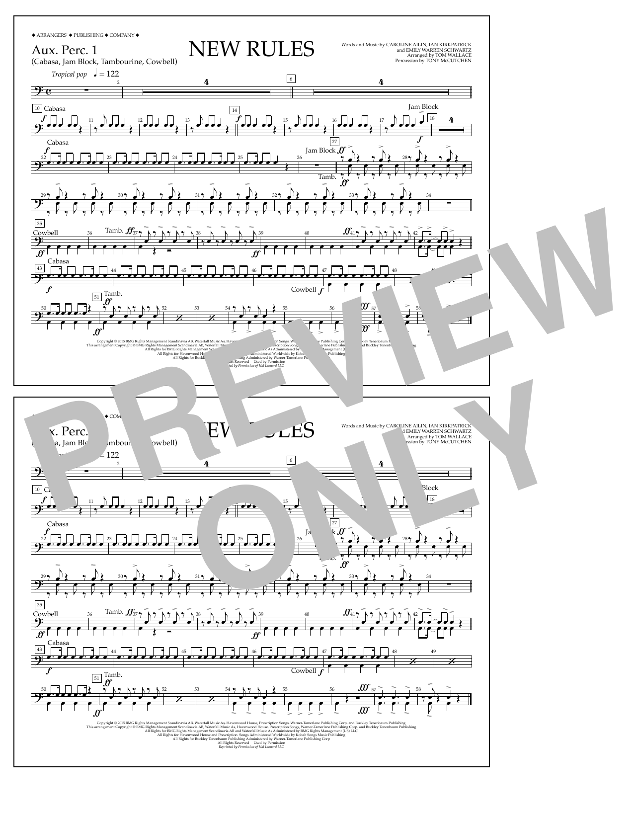Learn to play Tom Wallace New Rules - Aux. Perc. 1 sheet music for Marching Band in minutes. Price: 7.8900$ Tom Wallace New Rules - Aux. Perc. 1 sheet music notes and chords arranged for Marching Band