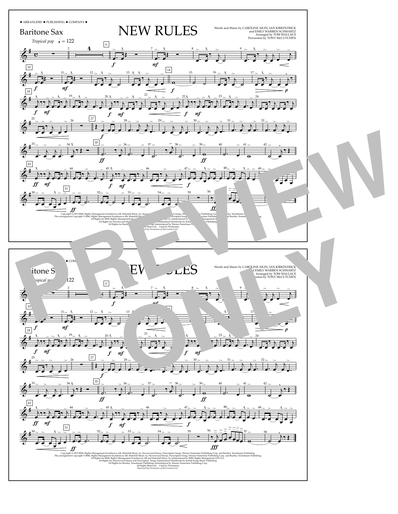 Learn to play Tom Wallace New Rules - Baritone Sax sheet music for Marching Band in minutes. Price: 7.8900$ Tom Wallace New Rules - Baritone Sax sheet music notes and chords arranged for Marching Band