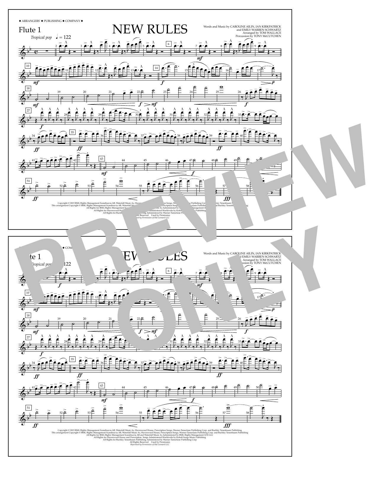 Learn to play Tom Wallace New Rules - Flute 1 sheet music for Marching Band in minutes. Price: 7.8900$ Tom Wallace New Rules - Flute 1 sheet music notes and chords arranged for Marching Band